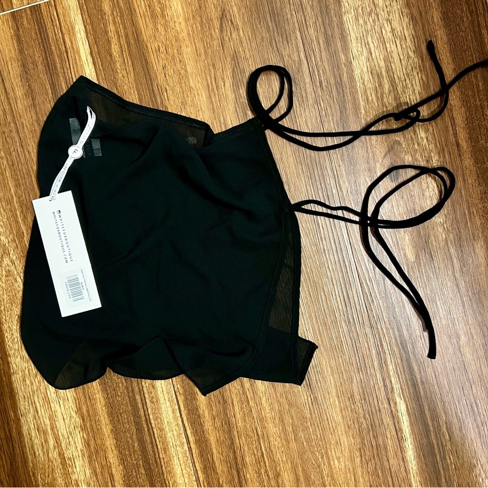 White Fox Swim Black Sarong Size XS